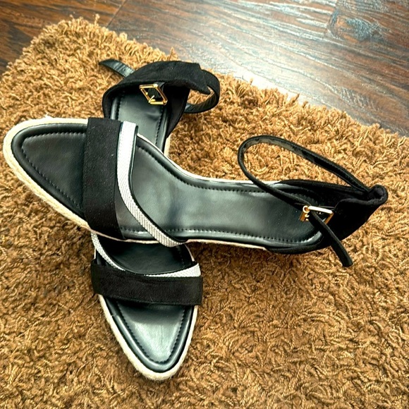 Ankle Strap Espadrille Faux Suede Wedge Sandals - Picture 3 of 5